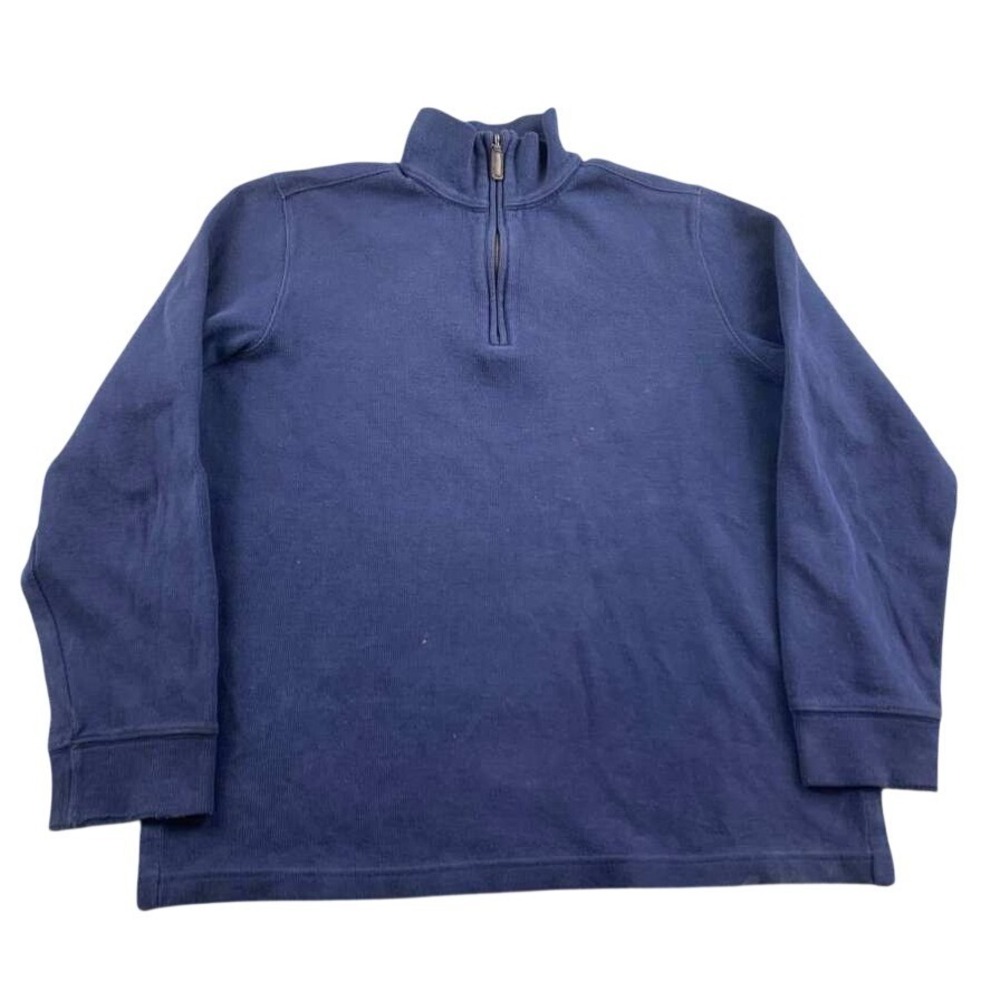 Joseph & Lyman 1/4 Zip Sweater Men S Blue 100% Cotton Pullover Hong Kong‎ Made